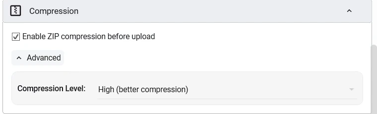 Compression settings